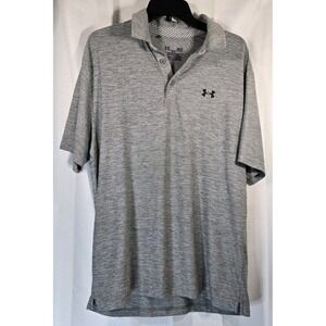 Under Armour Loose Fit Short Sleeve Gray Polo Shirt Men's Size XL